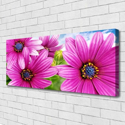 Canvas print Flowers floral pink yellow blue