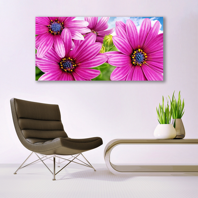 Canvas print Flowers floral pink yellow blue