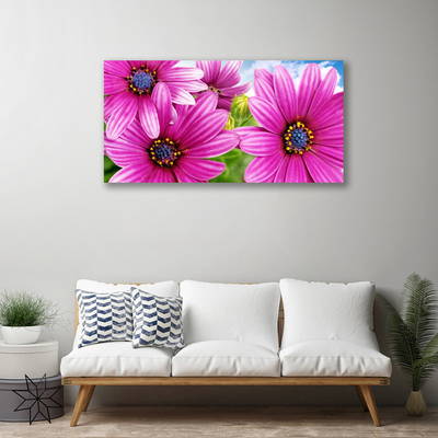 Canvas print Flowers floral pink yellow blue