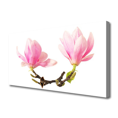 Canvas print Flowers floral pink brown