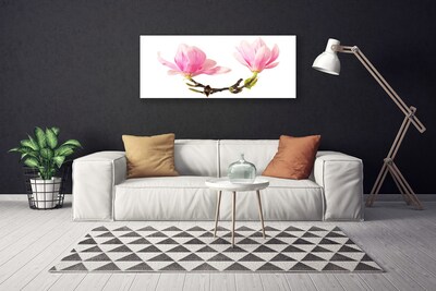 Canvas print Flowers floral pink brown