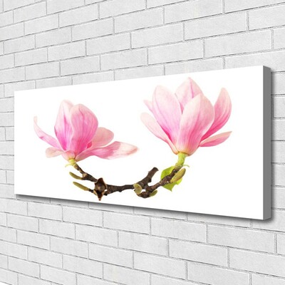 Canvas print Flowers floral pink brown