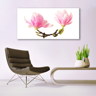 Canvas print Flowers floral pink brown