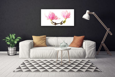 Canvas print Flowers floral pink brown