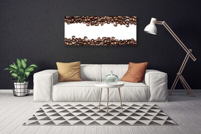 Canvas print Coffee beans kitchen brown white