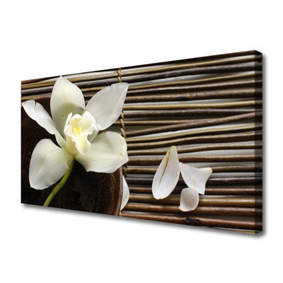 Canvas print Flower floral white brown green