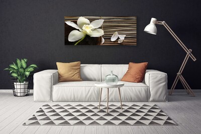 Canvas print Flower floral white brown green