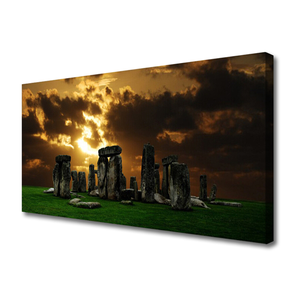 Canvas print Stones landscape grey green