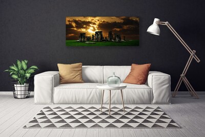 Canvas print Stones landscape grey green