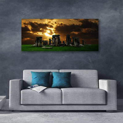 Canvas print Stones landscape grey green