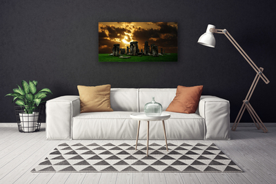 Canvas print Stones landscape grey green