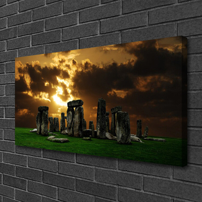 Canvas print Stones landscape grey green