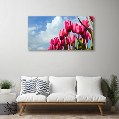 Canvas print Tulip floral pink green