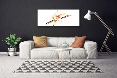 Canvas print Flower art white brown red