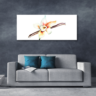 Canvas print Flower art white brown red