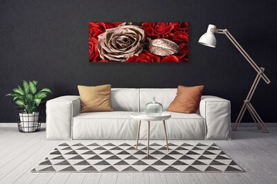 Canvas print Roses floral red