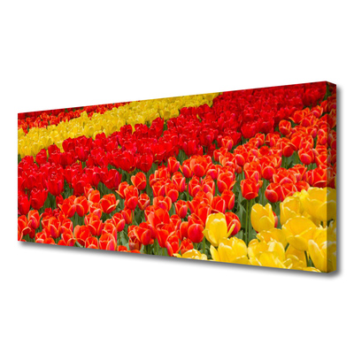 Canvas print Tulips floral red yellow