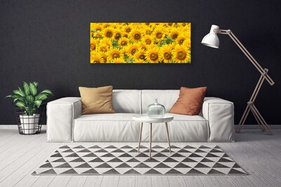 Canvas print Sunflowers floral yellow brown green
