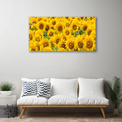 Canvas print Sunflowers floral yellow brown green