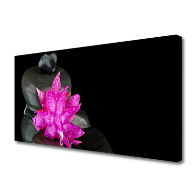 Canvas print Flower stones floral pink grey