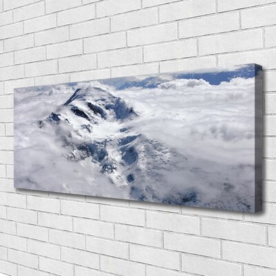 Canvas print Mountain fog landscape grey white