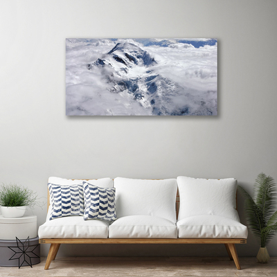 Canvas print Mountain fog landscape grey white