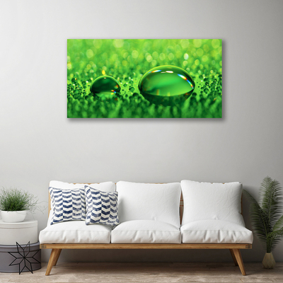 Canvas print Waterdrop art green