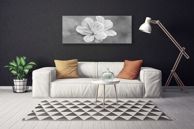 Canvas print Flowers floral white grey