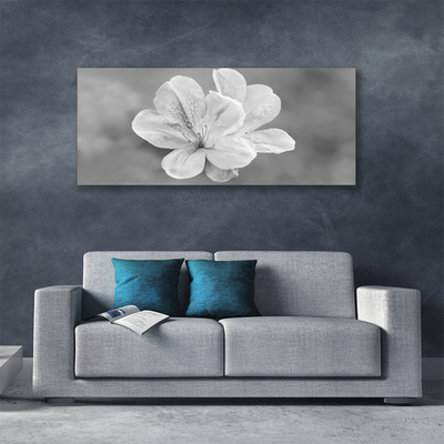 Canvas print Flowers floral white grey