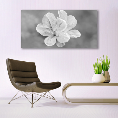 Canvas print Flowers floral white grey