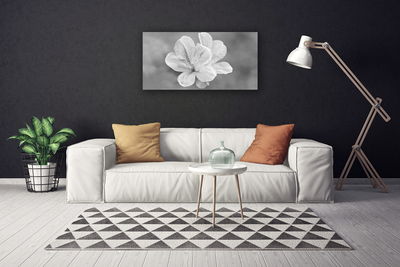 Canvas print Flowers floral white grey