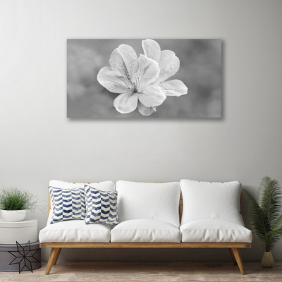 Canvas print Flowers floral white grey