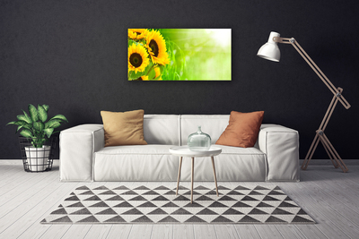 Canvas print Sunflowers floral brown yellow green