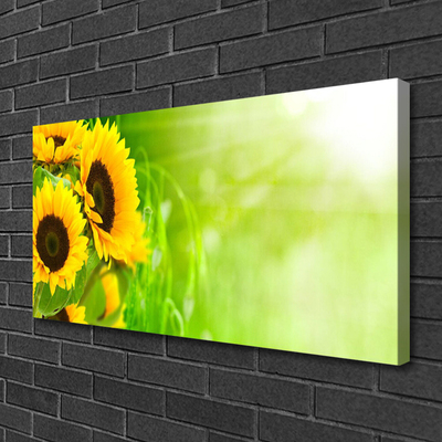 Canvas print Sunflowers floral brown yellow green