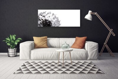 Canvas print Dandelion floral grey white