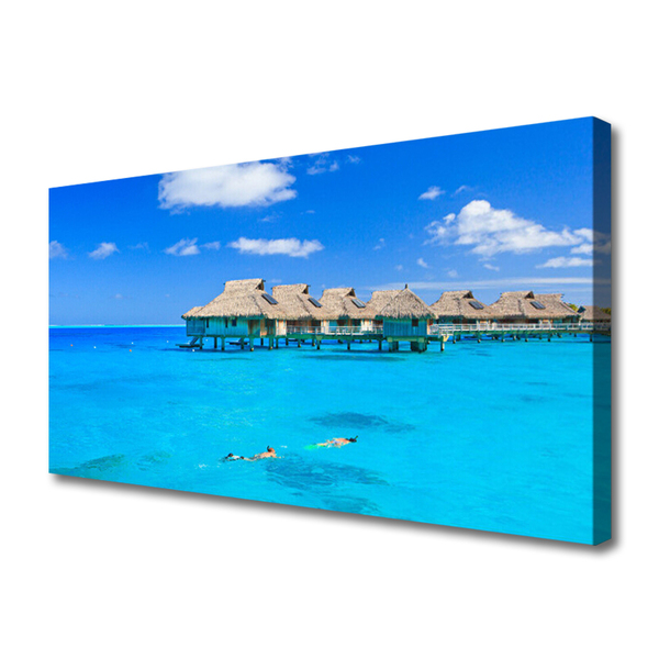 Canvas print Sea architecture blue