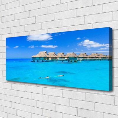 Canvas print Sea architecture blue