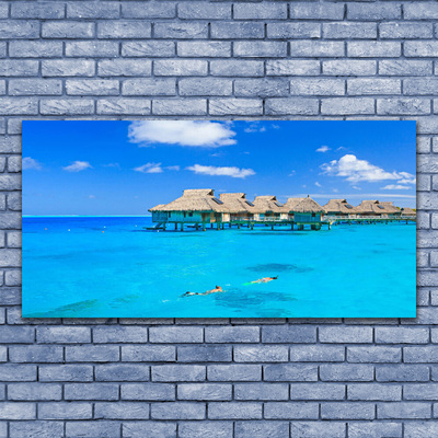 Canvas print Sea architecture blue