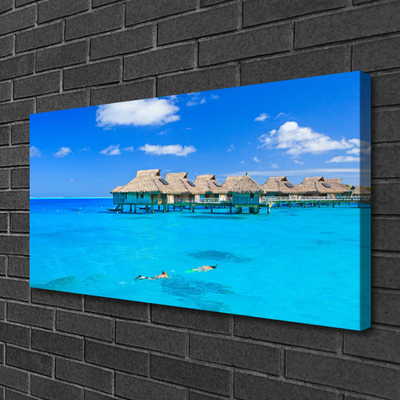 Canvas print Sea architecture blue