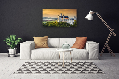 Canvas print Château landscape green grey yellow
