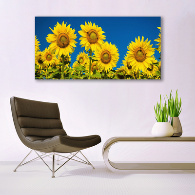 Canvas print Sunflowers floral yellow green