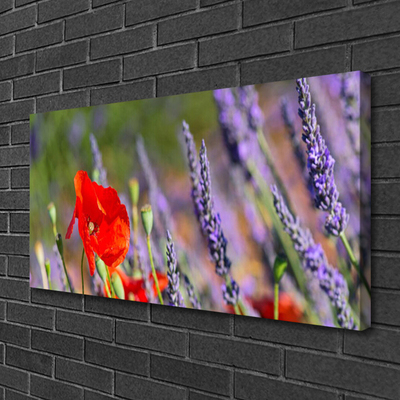 Canvas print Flowers floral red purple green