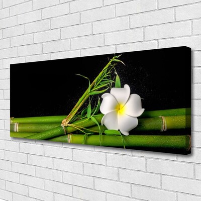 Canvas print Bamboo flower floral white green