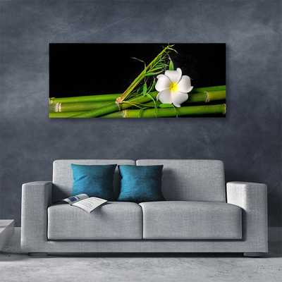 Canvas print Bamboo flower floral white green