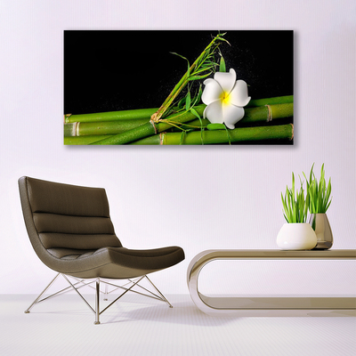 Canvas print Bamboo flower floral white green
