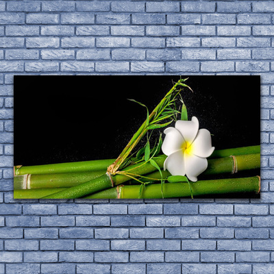 Canvas print Bamboo flower floral white green