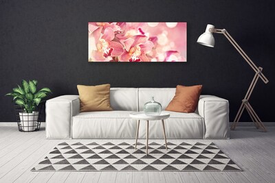 Canvas print Flowers floral beige brown