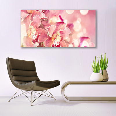 Canvas print Flowers floral beige brown