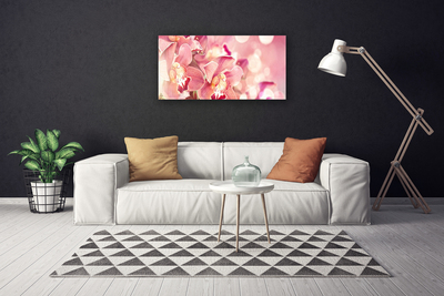 Canvas print Flowers floral beige brown