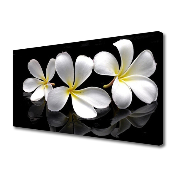 Canvas print Flowers floral white black